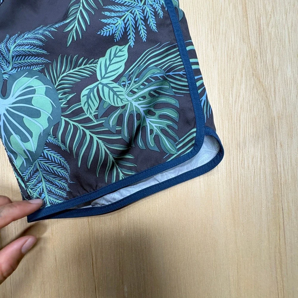 Fair Harbor Boys L Anchor Swim Trunks Soft Lined Board Shorts Youth Palm Leaf